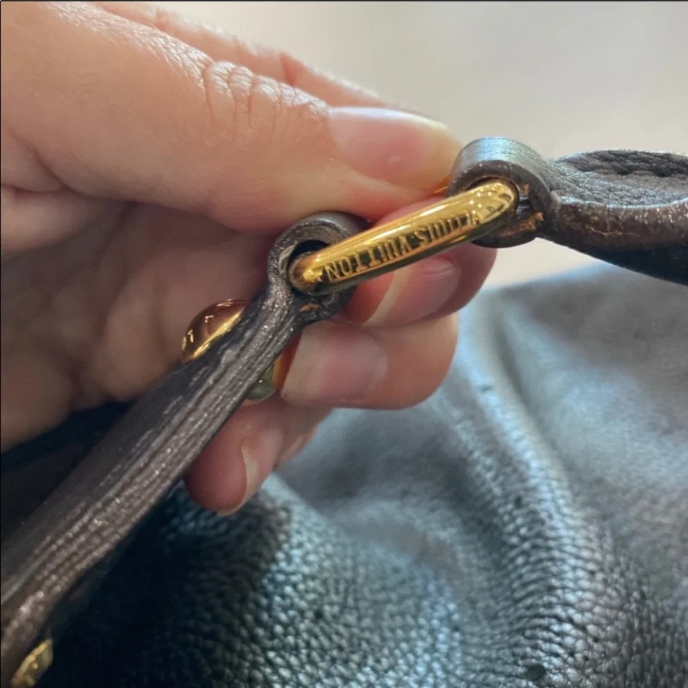Louis Vuitton Black Monogram Hobo with Gold Hardware Mahina CL